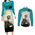 Capy-Boo-Ra Halloween Couples Matching Long Sleeve Bodycon Dress and Long Sleeve Button Shirt Spooky Halloween Night With Pumpkins - Wonder Print Shop