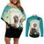 Capy-Boo-Ra Halloween Couples Matching Off Shoulder Short Dress and Long Sleeve Button Shirt Spooky Halloween Night With Pumpkins - Wonder Print Shop