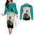 Capy-Boo-Ra Halloween Couples Matching Off The Shoulder Long Sleeve Dress and Long Sleeve Button Shirt Spooky Halloween Night With Pumpkins
