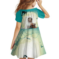 Capy-Boo-Ra Halloween Family Matching Long Sleeve Bodycon Dress and Hawaiian Shirt Spooky Halloween Night With Pumpkins - Wonder Print Shop