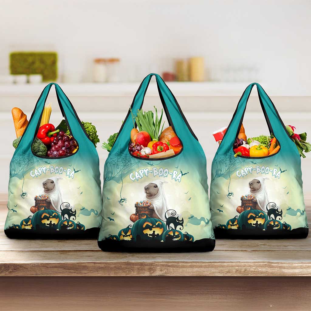 Capy-Boo-Ra Halloween Grocery Bag Spooky Halloween Night With Pumpkins