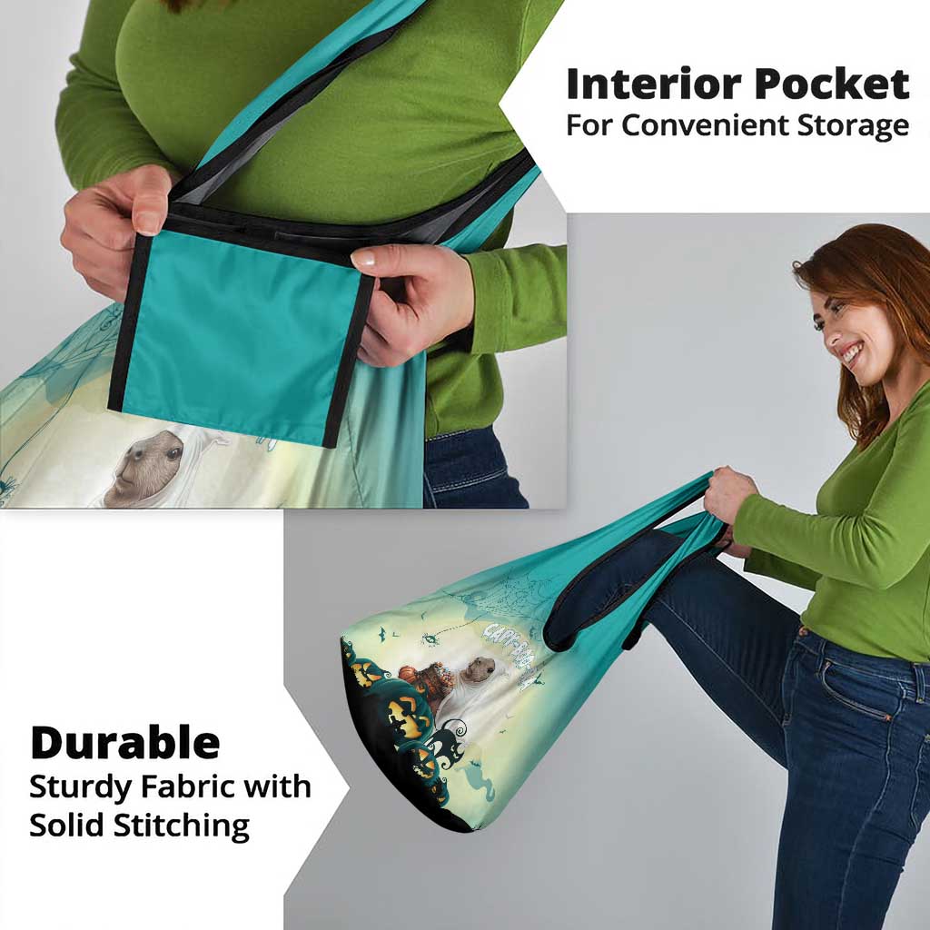 Capy-Boo-Ra Halloween Grocery Bag Spooky Halloween Night With Pumpkins