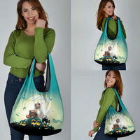 Capy-Boo-Ra Halloween Grocery Bag Spooky Halloween Night With Pumpkins
