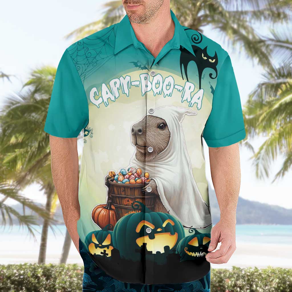 Capy-Boo-Ra Halloween Hawaiian Shirt Spooky Halloween Night With Pumpkins - Wonder Print Shop
