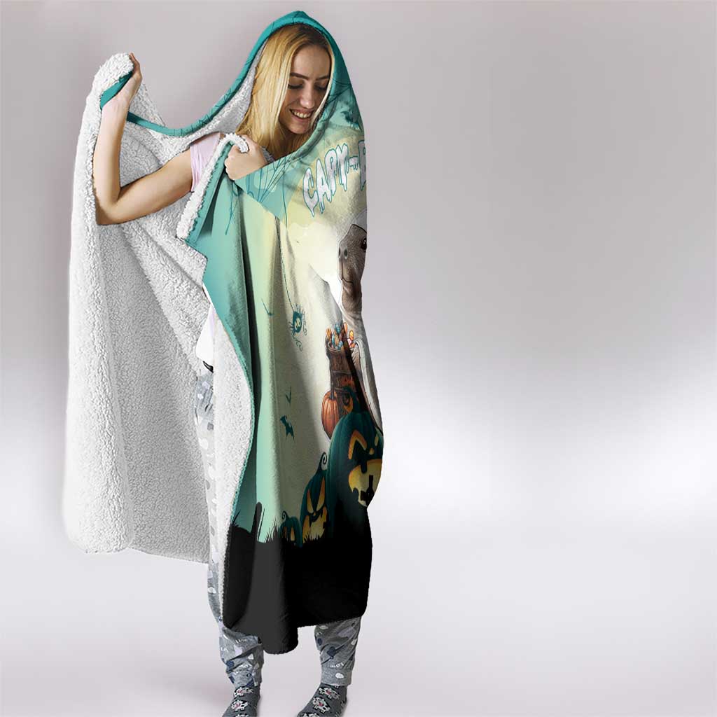 Capy-Boo-Ra Halloween Hooded Blanket Spooky Halloween Night With Pumpkins