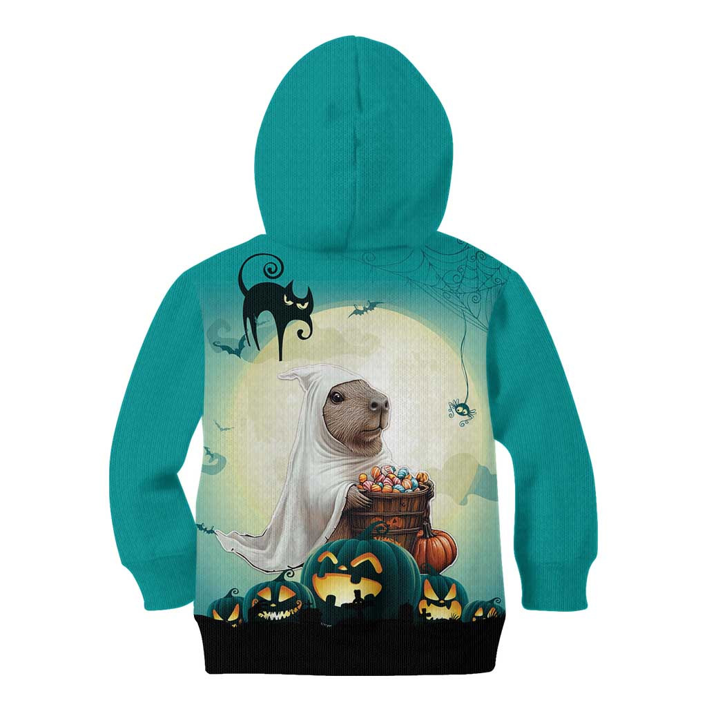Capy-Boo-Ra Halloween Kid Hoodie Spooky Halloween Night With Pumpkins - Wonder Print Shop