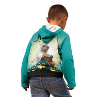 Capy-Boo-Ra Halloween Kid Hoodie Spooky Halloween Night With Pumpkins - Wonder Print Shop