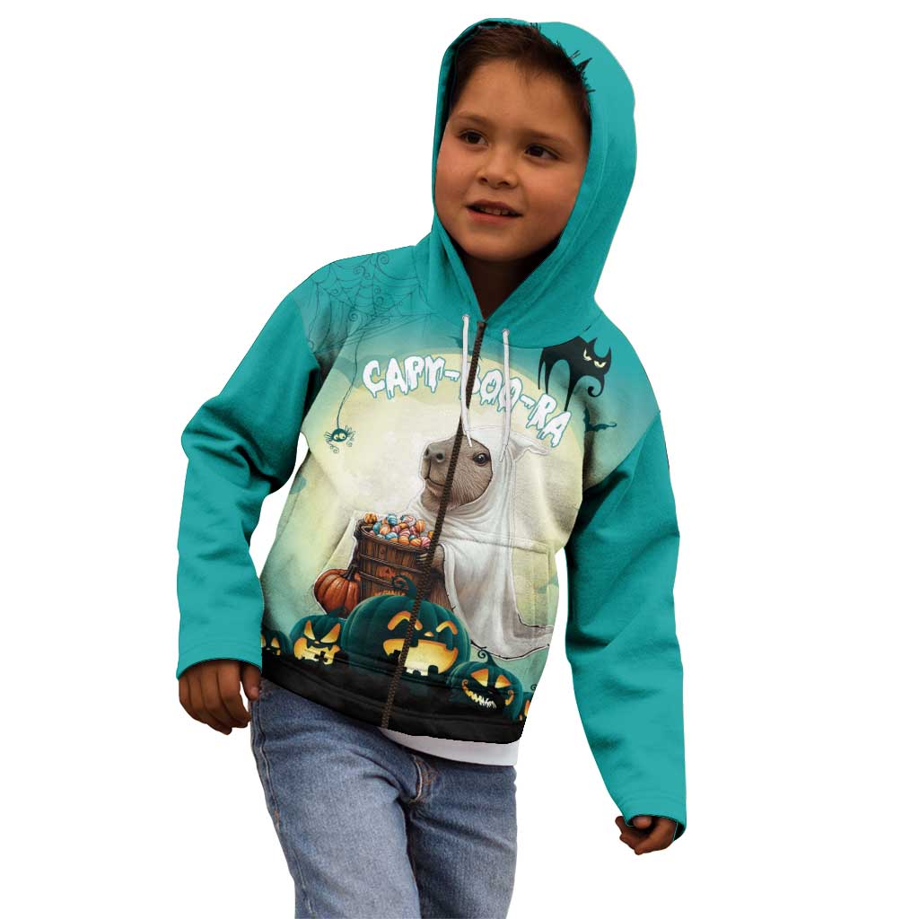 Capy-Boo-Ra Halloween Kid Hoodie Spooky Halloween Night With Pumpkins - Wonder Print Shop