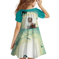 Capy-Boo-Ra Halloween Kid Short Sleeve Dress Spooky Halloween Night With Pumpkins - Wonder Print Shop