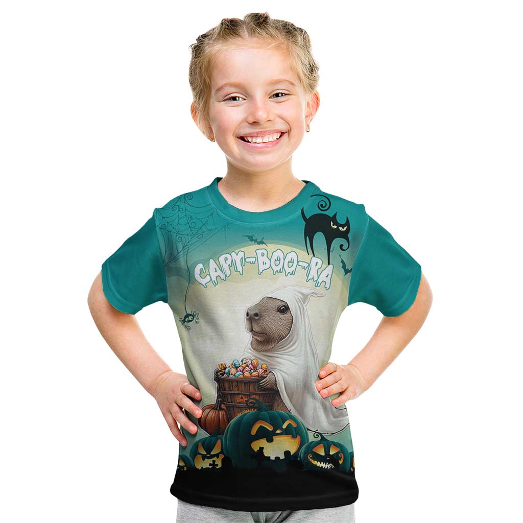 Capy-Boo-Ra Halloween Kid T Shirt Spooky Halloween Night With Pumpkins - Wonder Print Shop