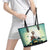 Capy-Boo-Ra Halloween Leather Tote Bag Spooky Halloween Night With Pumpkins - Wonder Print Shop