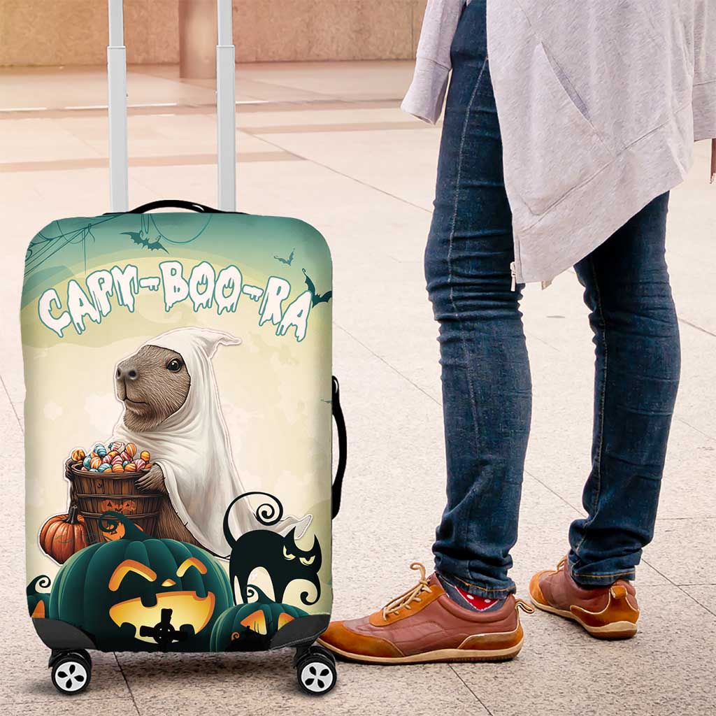 Capy-Boo-Ra Halloween Luggage Cover Spooky Halloween Night With Pumpkins - Wonder Print Shop