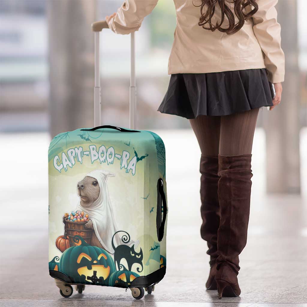 Capy-Boo-Ra Halloween Luggage Cover Spooky Halloween Night With Pumpkins - Wonder Print Shop