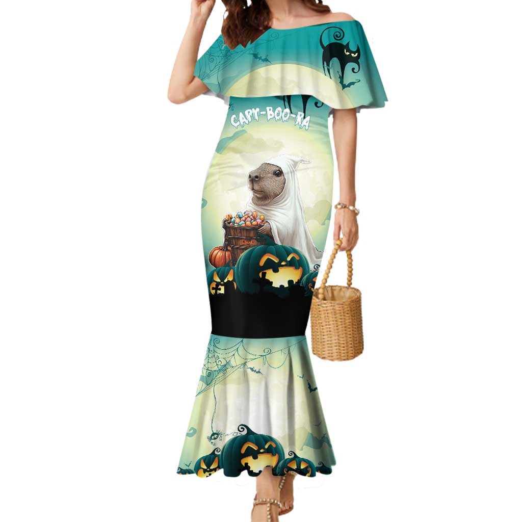 Capy-Boo-Ra Halloween Mermaid Dress Spooky Halloween Night With Pumpkins - Wonder Print Shop