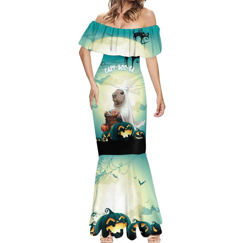 Capy-Boo-Ra Halloween Mermaid Dress Spooky Halloween Night With Pumpkins - Wonder Print Shop