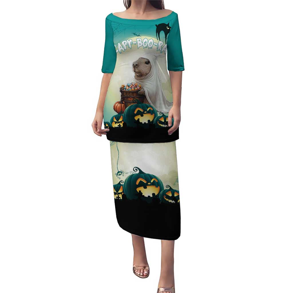 Capy-Boo-Ra Halloween Puletasi Spooky Halloween Night With Pumpkins - Wonder Print Shop