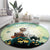 Capy-Boo-Ra Halloween Round Carpet Spooky Halloween Night With Pumpkins