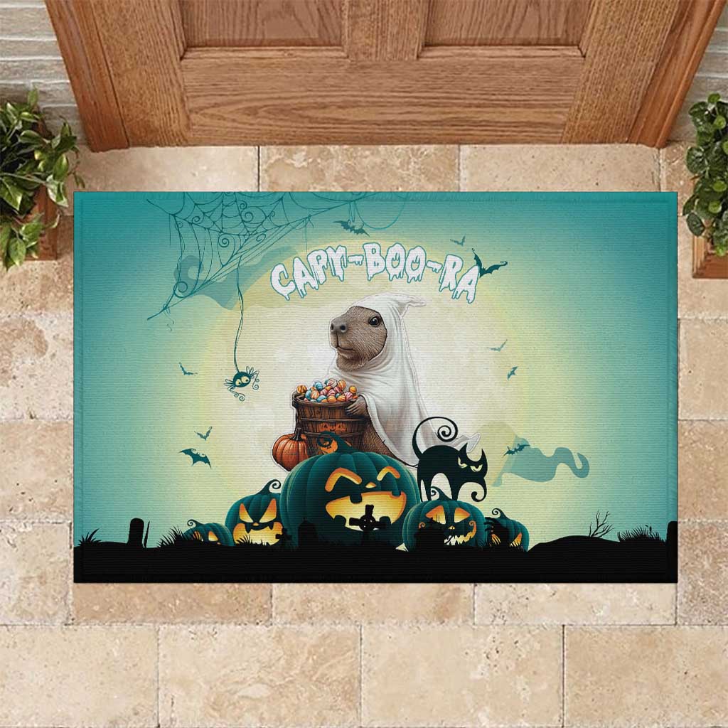 Capy-Boo-Ra Halloween Rubber Doormat Spooky Halloween Night With Pumpkins - Wonder Print Shop
