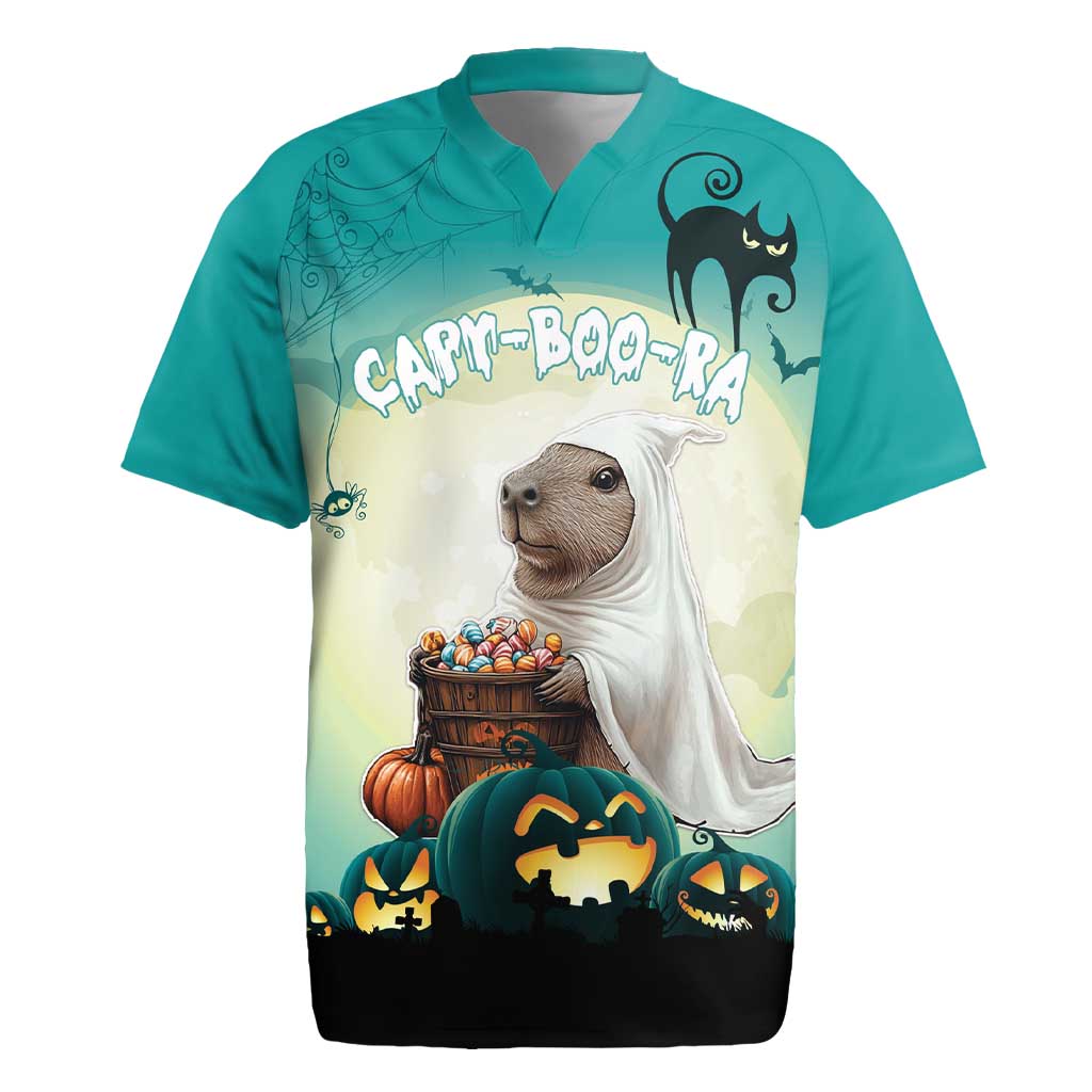 Capy-Boo-Ra Halloween Rugby Jersey Spooky Halloween Night With Pumpkins - Wonder Print Shop