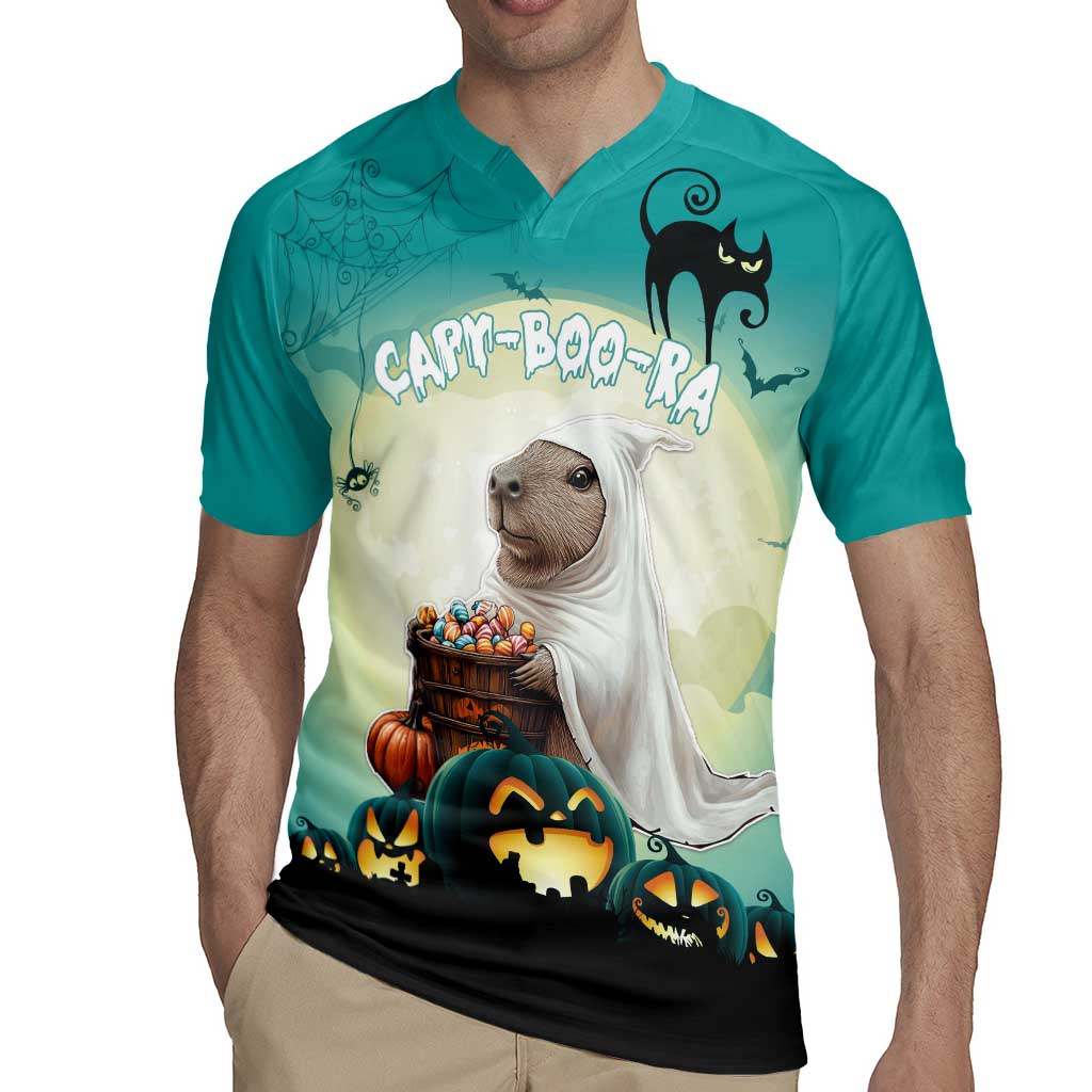 Capy-Boo-Ra Halloween Rugby Jersey Spooky Halloween Night With Pumpkins - Wonder Print Shop