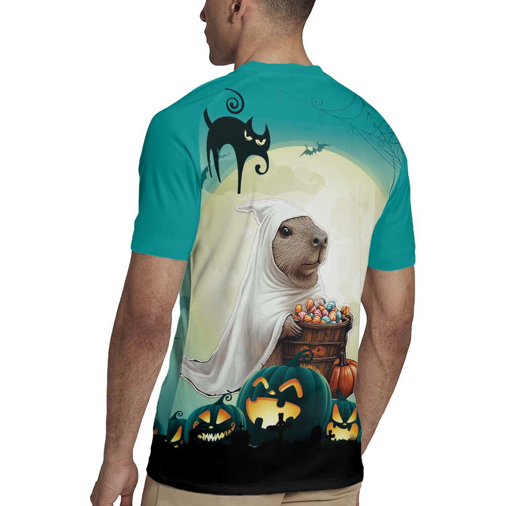 Capy-Boo-Ra Halloween Rugby Jersey Spooky Halloween Night With Pumpkins - Wonder Print Shop