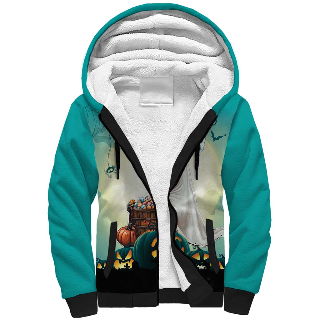 Capy-Boo-Ra Halloween Sherpa Hoodie Spooky Halloween Night With Pumpkins - Wonder Print Shop