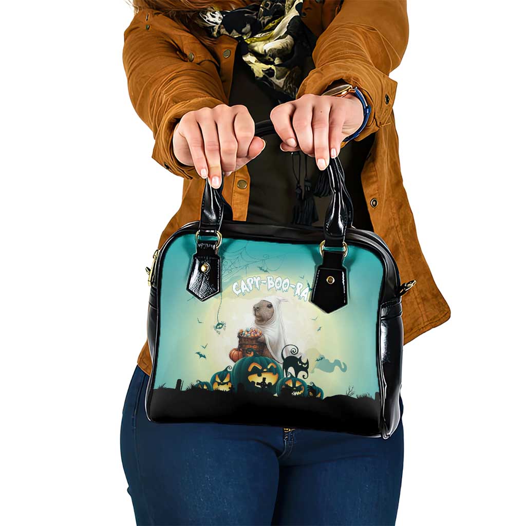 Capy-Boo-Ra Halloween Shoulder Handbag Spooky Halloween Night With Pumpkins
