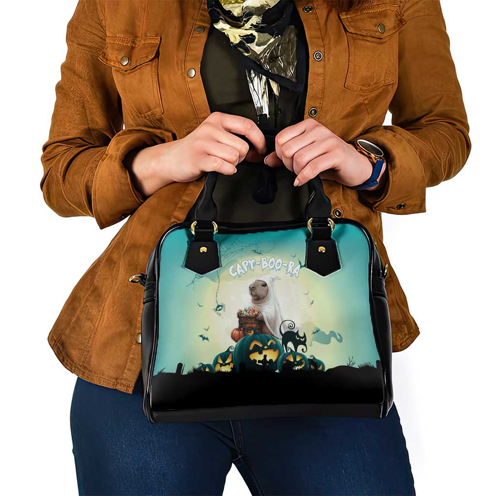 Capy-Boo-Ra Halloween Shoulder Handbag Spooky Halloween Night With Pumpkins