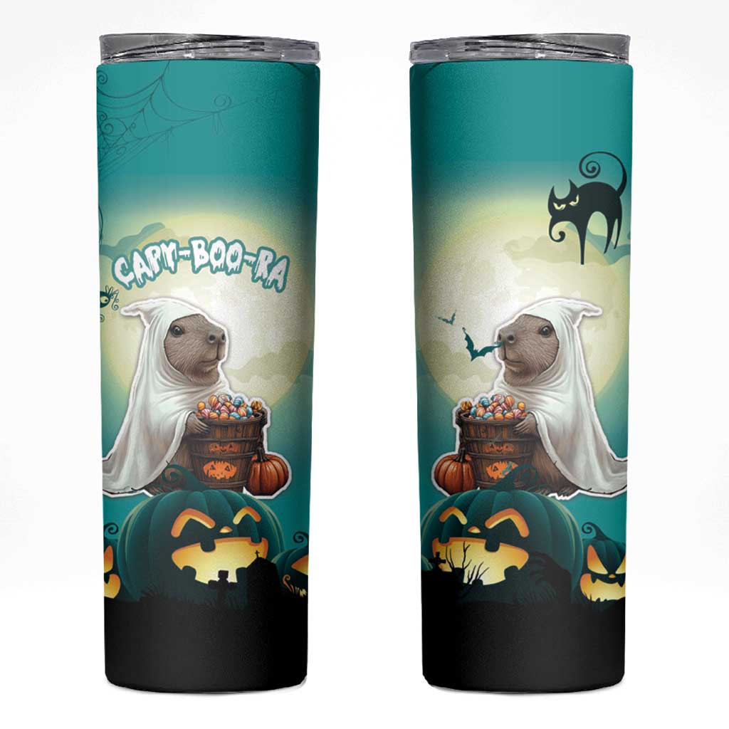 Capy-Boo-Ra Halloween Skinny Tumbler Spooky Halloween Night With Pumpkins - Wonder Print Shop