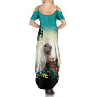 Capy-Boo-Ra Halloween Summer Maxi Dress Spooky Halloween Night With Pumpkins - Wonder Print Shop