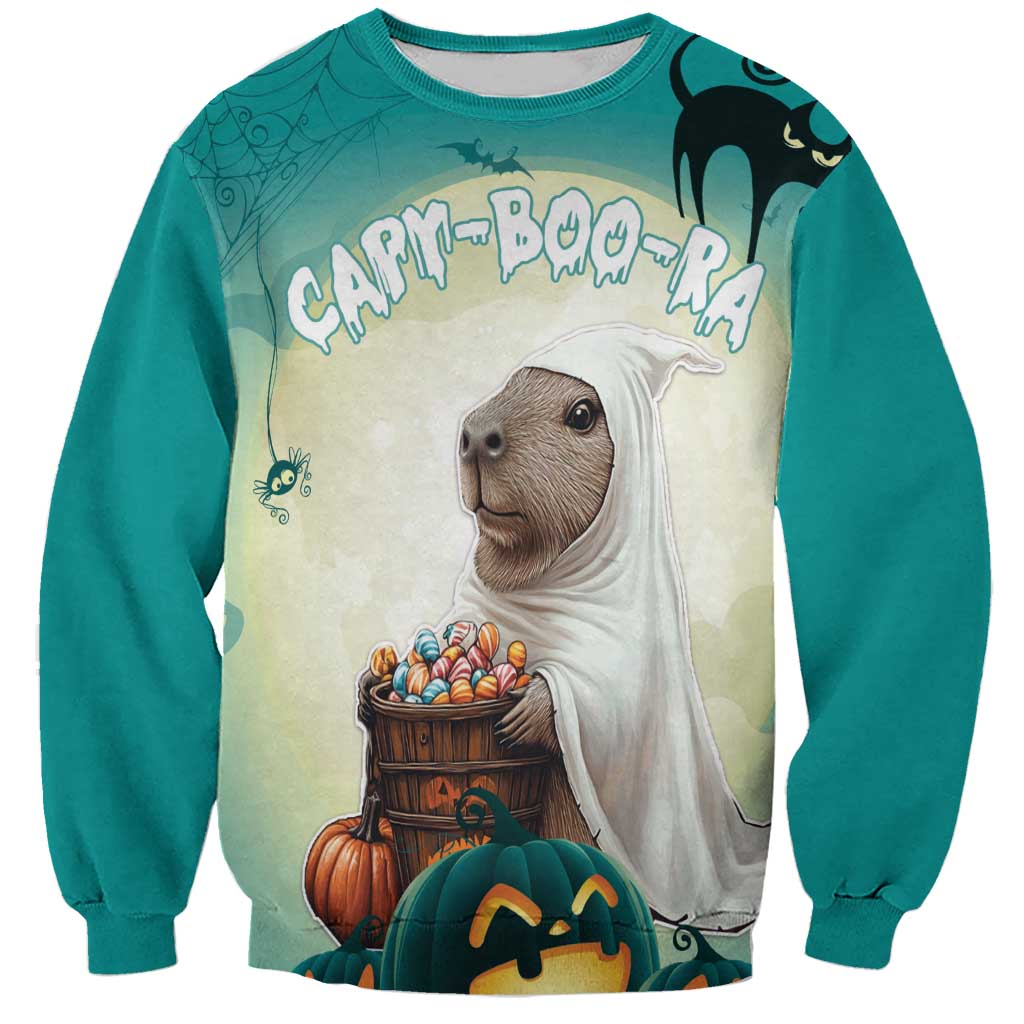 Capy-Boo-Ra Halloween Sweatshirt Spooky Halloween Night With Pumpkins - Wonder Print Shop