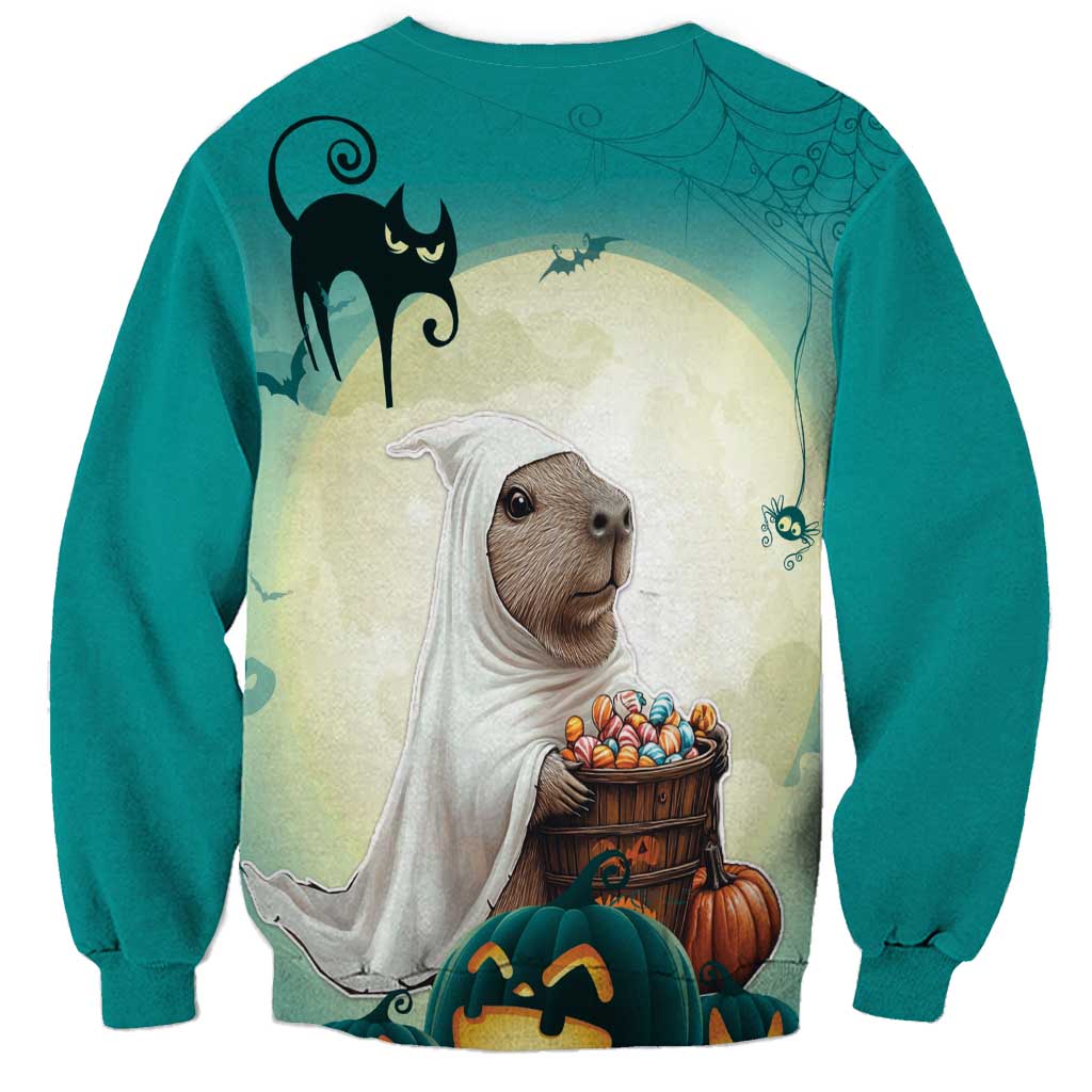 Capy-Boo-Ra Halloween Sweatshirt Spooky Halloween Night With Pumpkins - Wonder Print Shop