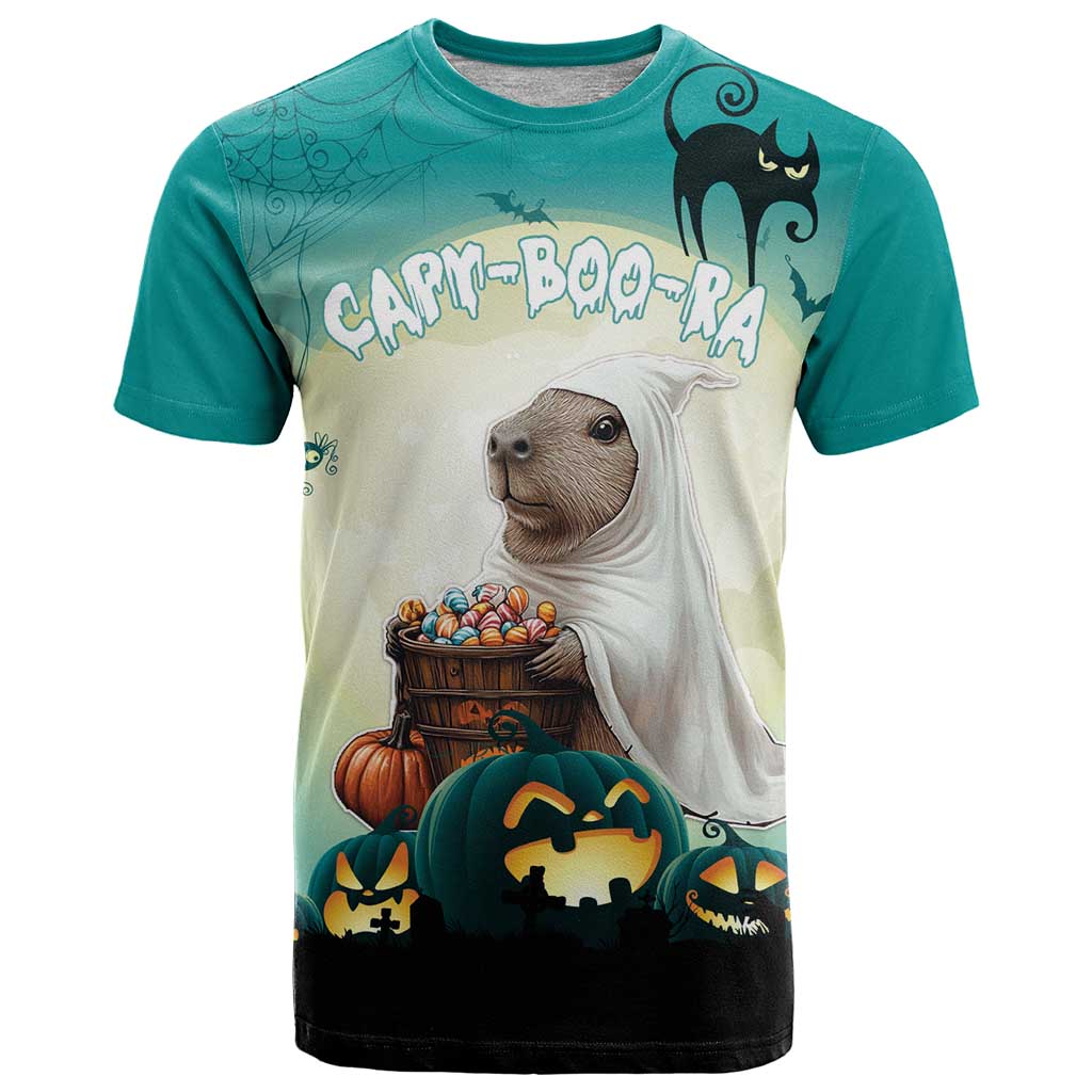 Capy-Boo-Ra Halloween T Shirt Spooky Halloween Night With Pumpkins - Wonder Print Shop