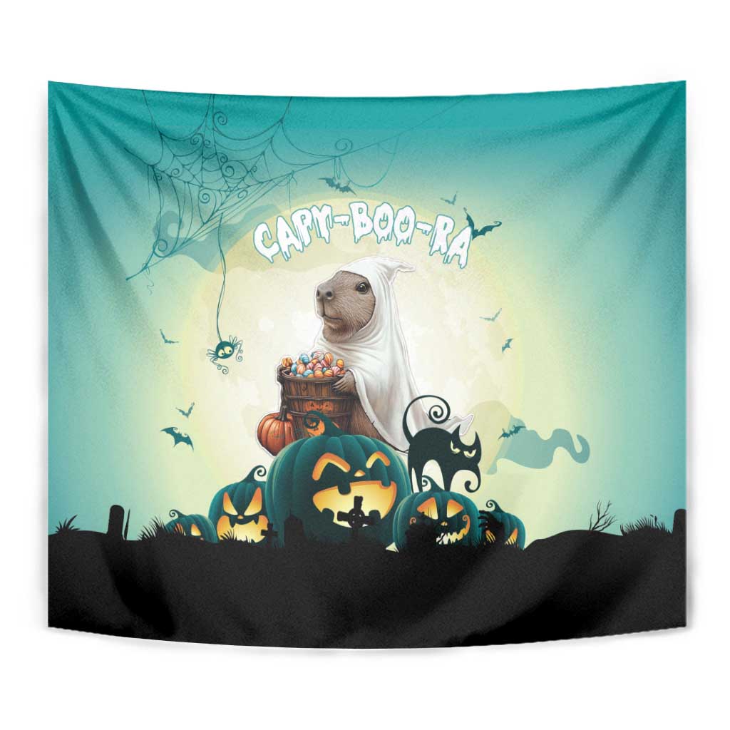 Capy-Boo-Ra Halloween Tapestry Spooky Halloween Night With Pumpkins - Wonder Print Shop