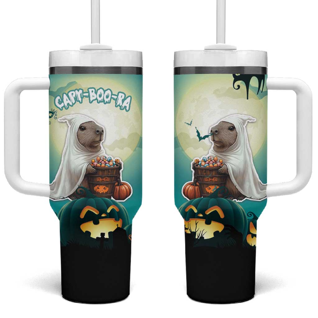 Capy-Boo-Ra Halloween Tumbler With Handle Spooky Halloween Night With Pumpkins - Wonder Print Shop