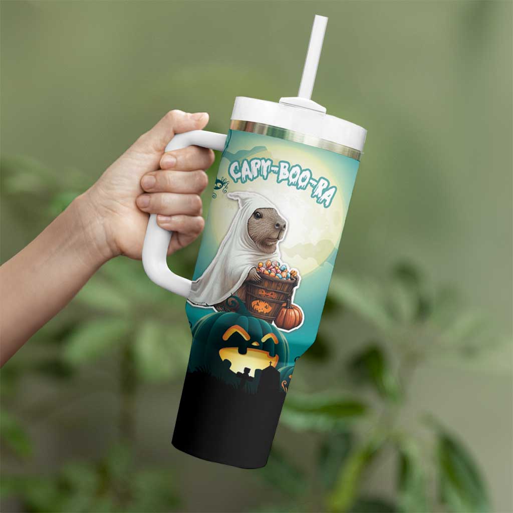 Capy-Boo-Ra Halloween Tumbler With Handle Spooky Halloween Night With Pumpkins - Wonder Print Shop