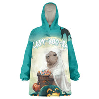 Capy-Boo-Ra Halloween Wearable Blanket Hoodie Spooky Halloween Night With Pumpkins - Wonder Print Shop
