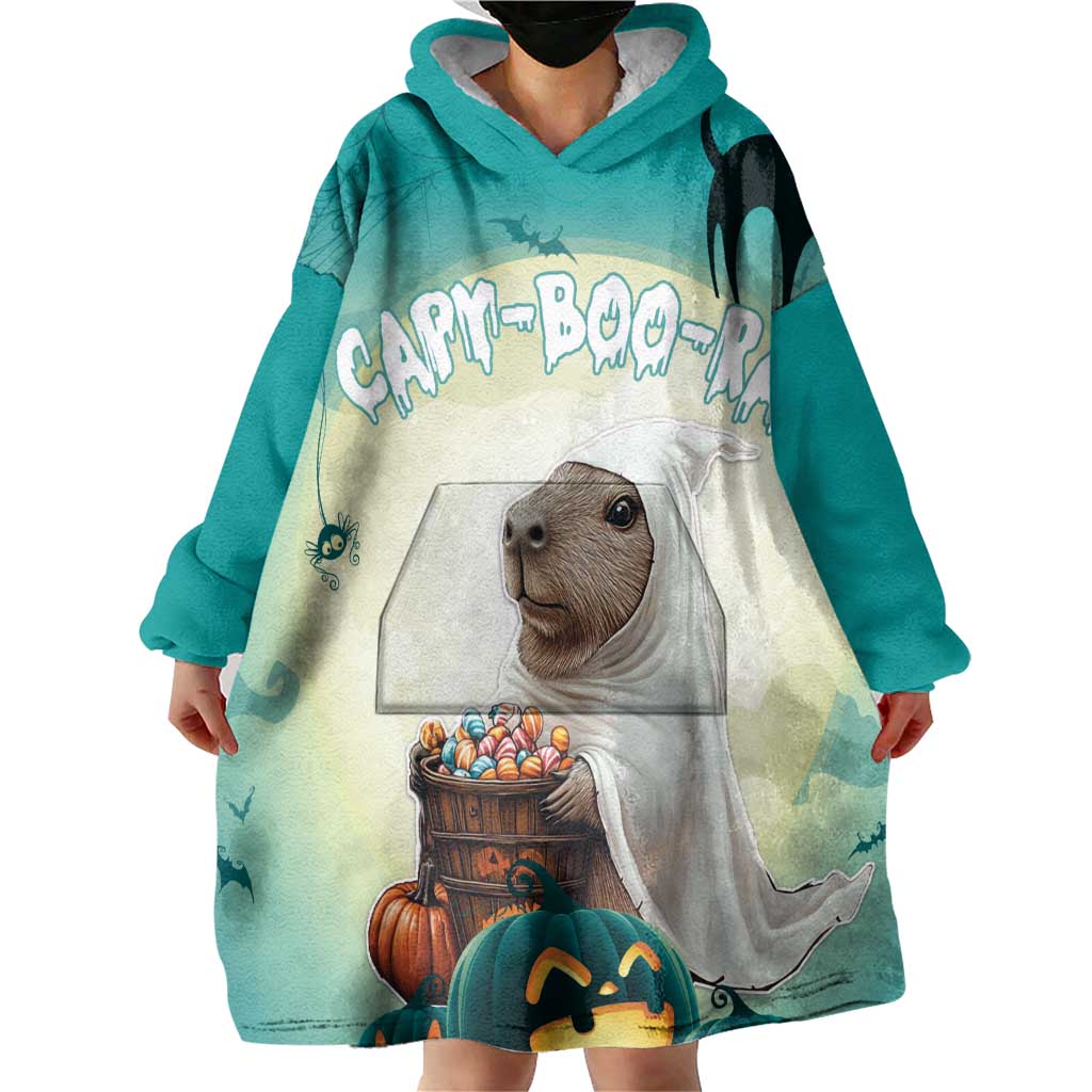 Capy-Boo-Ra Halloween Wearable Blanket Hoodie Spooky Halloween Night With Pumpkins - Wonder Print Shop