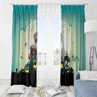 Capy-Boo-Ra Halloween Window Curtain Spooky Halloween Night With Pumpkins - Wonder Print Shop