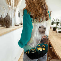 Capy-Boo-Ra Halloween Women Casual Shirt Spooky Halloween Night With Pumpkins - Wonder Print Shop