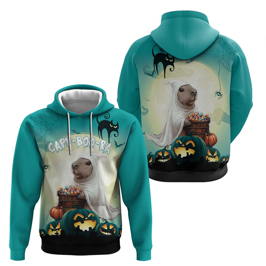 Capy-Boo-Ra Halloween Zip Hoodie Spooky Halloween Night With Pumpkins - Wonder Print Shop