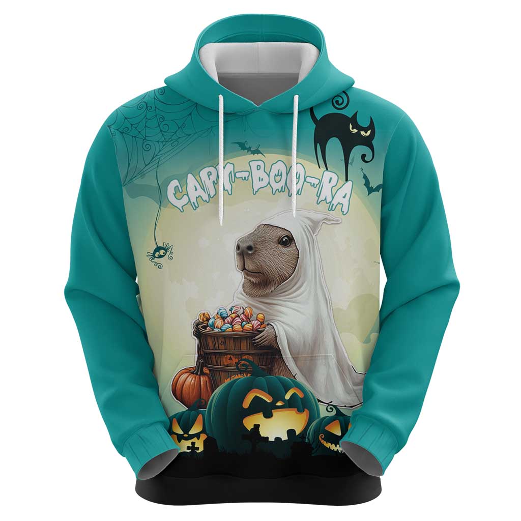 Capy-Boo-Ra Halloween Zip Hoodie Spooky Halloween Night With Pumpkins - Wonder Print Shop