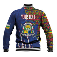 Personalized Central African Republic Since 1958 Baseball Jacket Coat Of Arms With Kente Pattern - Wonder Print Shop