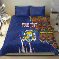 Personalized Central African Republic Since 1958 Bedding Set Coat Of Arms With Kente Pattern - Wonder Print Shop