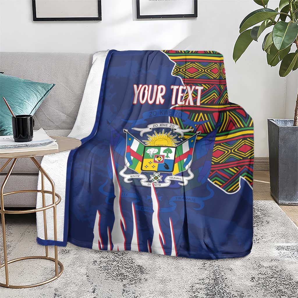Personalized Central African Republic Since 1958 Blanket Coat Of Arms With Kente Pattern