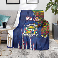 Personalized Central African Republic Since 1958 Blanket Coat Of Arms With Kente Pattern
