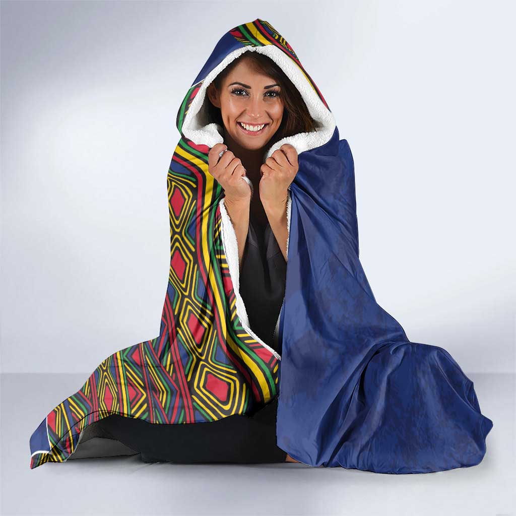 Personalized Central African Republic Since 1958 Hooded Blanket Coat Of Arms With Kente Pattern