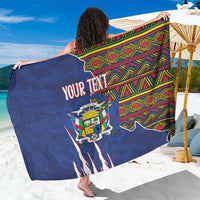 Personalized Central African Republic Since 1958 Sarong Coat Of Arms With Kente Pattern - Wonder Print Shop