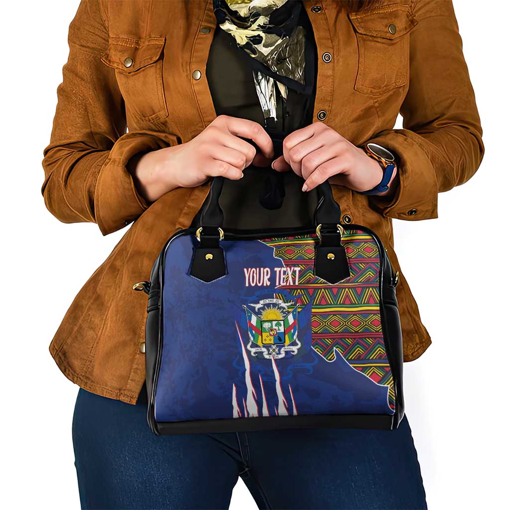 Personalized Central African Republic Since 1958 Shoulder Handbag Coat Of Arms With Kente Pattern