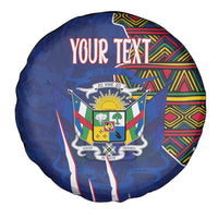 Personalized Central African Republic Since 1958 Spare Tire Cover Coat Of Arms With Kente Pattern - Wonder Print Shop